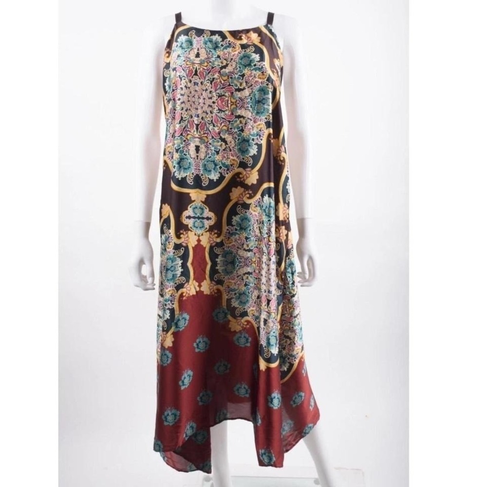 Zara Womens Printed Midi Dress XS Multi Color Floral